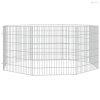 8 paneles horganyzott vas szabadon álló állatketrec 54 x 60 cm