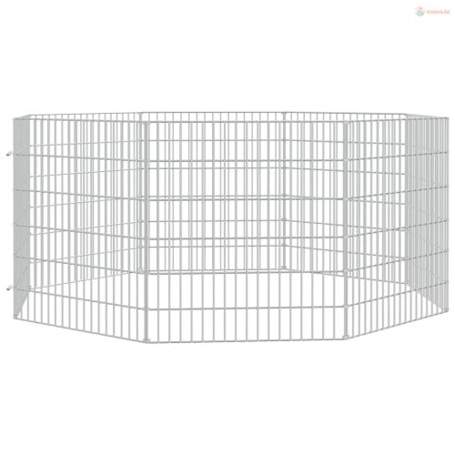 8 paneles horganyzott vas szabadon álló állatketrec 54 x 60 cm
