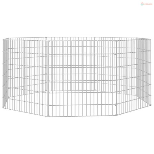 8 paneles horganyzott vas szabadon álló állatketrec 54 x 60 cm