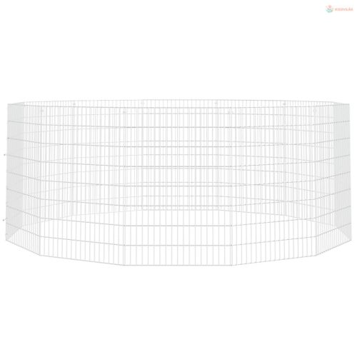 12 paneles horganyzott vas szabadon álló állatketrec 54 x 80 cm