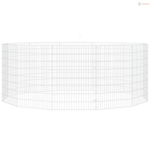 12 paneles horganyzott vas szabadon álló állatketrec 54 x 80 cm