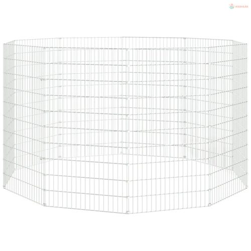 10 paneles horganyzott vas szabadon álló állatketrec 54x100 cm