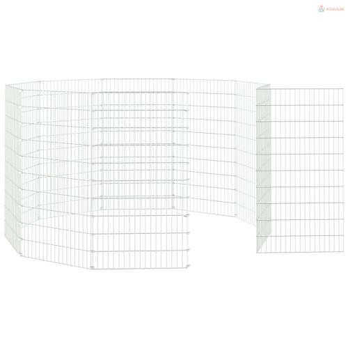 10 paneles horganyzott vas szabadon álló állatketrec 54x100 cm