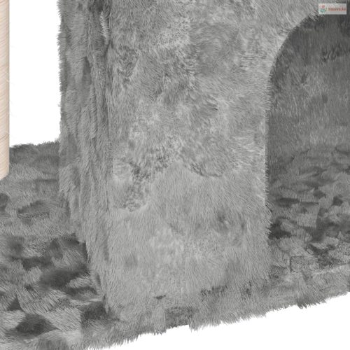 Világosszürke macskabútor szizál kaparófákkal 51 cm