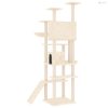 Krémszínű macskabútor szizál kaparófákkal 191 cm