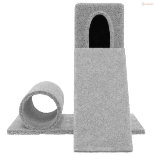 Világosszürke macskabútor szizál kaparófával 59 cm