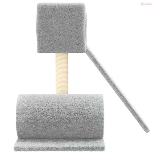 Világosszürke macskabútor szizál kaparófával 59 cm