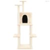 Krémszínű macskabútor szizál kaparófákkal 144,5 cm
