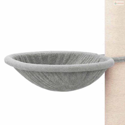 Világosszürke macskabútor szizál kaparófákkal 94,5 cm