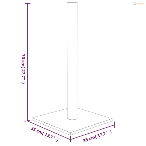 Krémszínű kaparóoszlop 35 x 35 x 70 cm