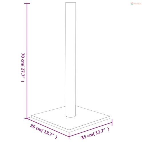 Világosszürke kaparóoszlop 35 x 35 x 70 cm
