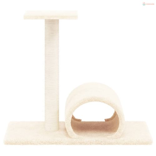 Krémszínű kaparófa alagúttal 60 x 34,5 x 50 cm