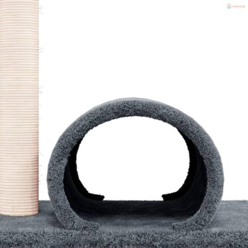 Sötétszürke kaparófa alagúttal 60 x 34,5 x 50 cm