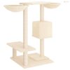 Krémszínű macskabútor szizál kaparófákkal 82 cm