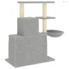 Világosszürke macskabútor szizál kaparófákkal 83 cm
