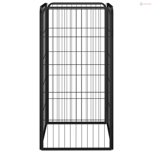 4 paneles fekete porszórt acél kutyakernel 50 x 100 cm