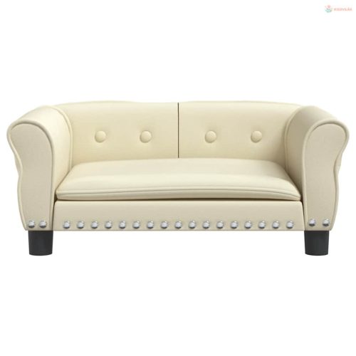 Krémszínű műbőr kutyaágy 70 x 45 x 30 cm