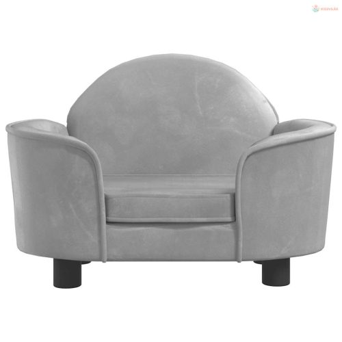 Világosszürke bársony kutyaágy 66x40x45 cm