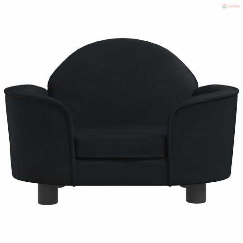 Fekete bársony kutyaágy 66x40x45 cm