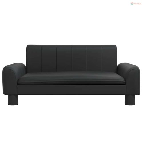 Fekete műbőr kutyaágy 70 x 45 x 30 cm