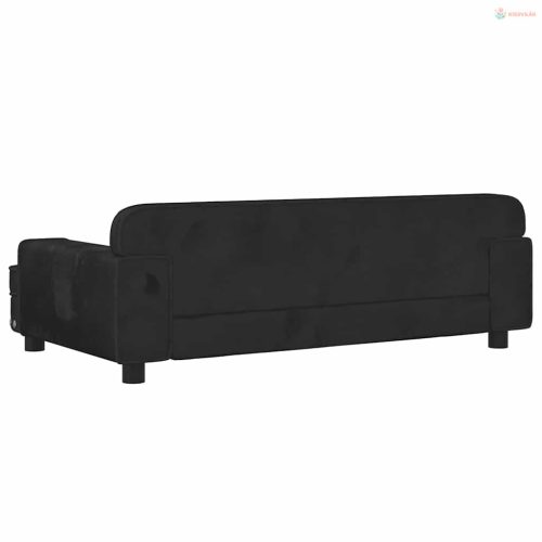 Fekete bársony kutyaágy 90 x 53 x 30 cm