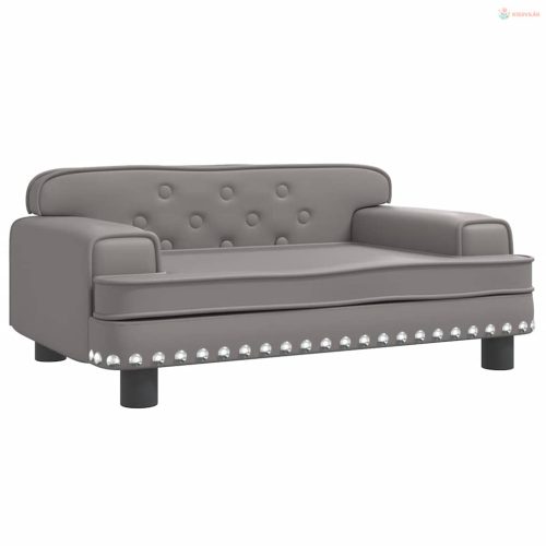 Szürke műbőr kutyaágy 70 x 45 x 30 cm