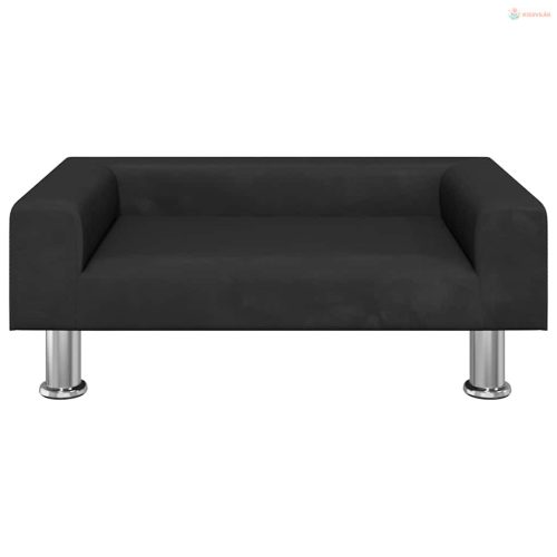 Fekete bársony kutyaágy 70 x 45 x 26,5 cm