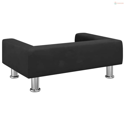 Fekete bársony kutyaágy 70 x 45 x 26,5 cm