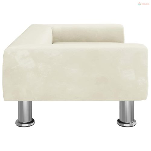 Krémszínű bársony kutyaágy 70 x 45 x 26,5 cm