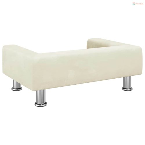 Krémszínű bársony kutyaágy 70 x 45 x 26,5 cm