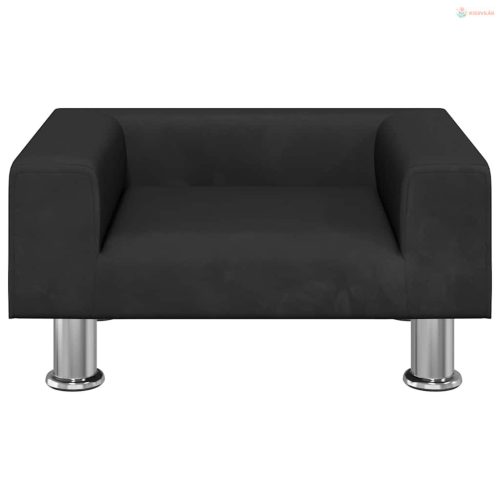 Fekete bársony kutyaágy 50 x 40 x 26,5 cm