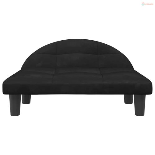 Fekete bársony kutyaágy 70 x 52 x 30 cm