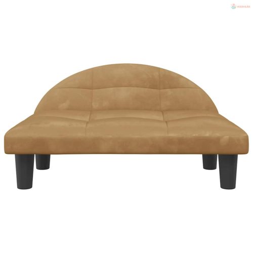 Barna bársony kutyaágy 70 x 52 x 30 cm