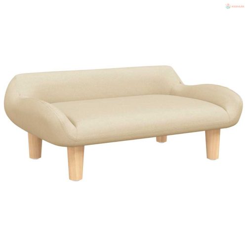 Krémszínű szövet kutyaágy 70 x 40 x 24 cm