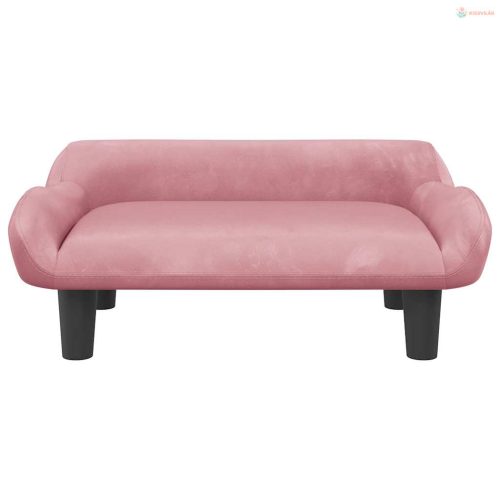 Rózsaszín bársony kutyaágy 70 x 40 x 24 cm