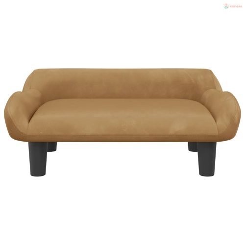 Barna bársony kutyaágy 70 x 40 x 24 cm