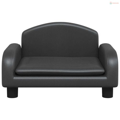 Fekete műbőr kutyaágy 50 x 40 x 30 cm