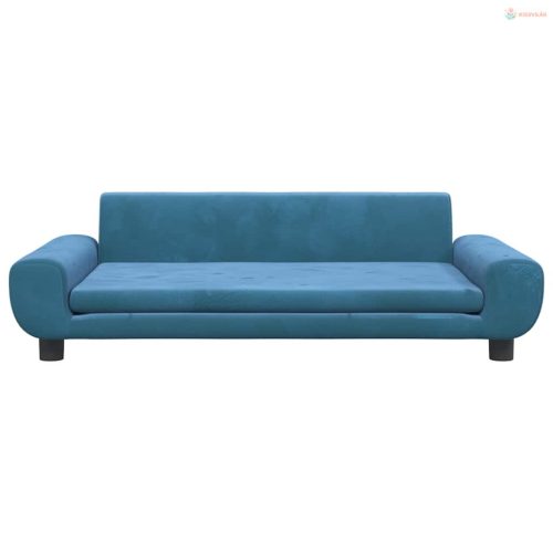 Kék bársony kutyaágy 100 x 54 x 33 cm