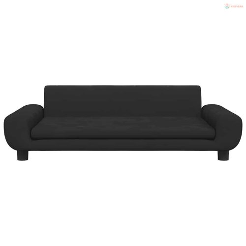 Fekete bársony kutyaágy 100 x 54 x 33 cm