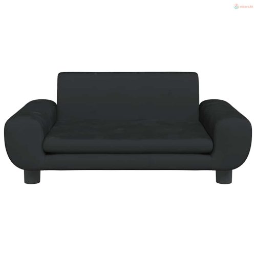 Fekete bársony kutyaágy 70 x 45 x 33 cm