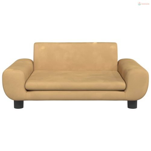 Barna bársony kutyaágy 70 x 45 x 33 cm