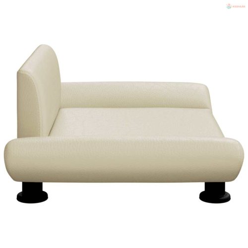 Krémszínű műbőr kutyaágy 70 x 45 x 28 cm