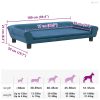 Kék bársony kutyaágy 100 x 50 x 21 cm