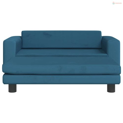 Kék bársony kutyaágy hosszabbítóval 100 x 50 x 30 cm