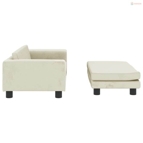 Krémszínű bársony kutyaágy hosszabbítóval 100 x 50 x 30 cm