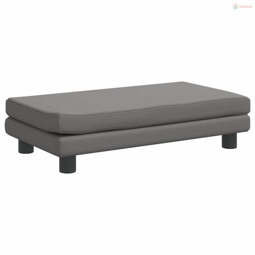 Szürke műbőr kutyaágy hosszabbítóval 100 x 50 x 30 cm