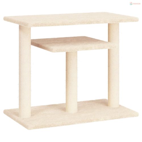 Krémszínű macskakaparófa emelvényekkel 62,5 cm