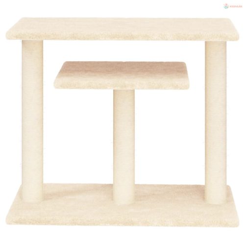 Krémszínű macskakaparófa emelvényekkel 62,5 cm