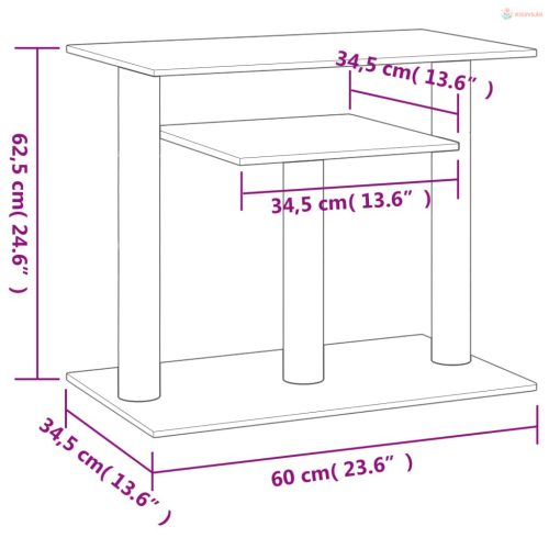 Sötétszürke macskakaparófa emelvényekkel 62,5 cm
