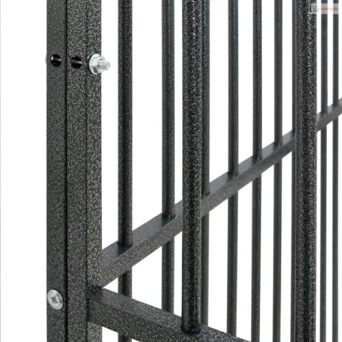 Fekete horganyzott acél kutyaketrec kerekekkel